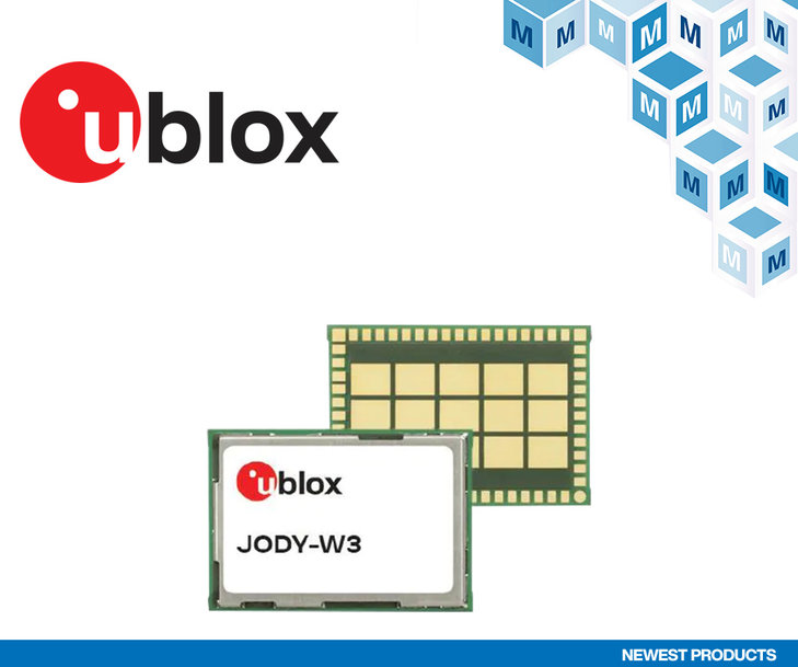 Die hostbasierten u-blox JODY-W3 Automotive-Module von Mouser erweitern die Mehrkanalkommunikation mit hoher Datenrate